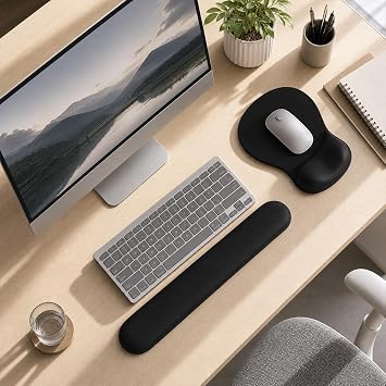 ErgoComfort Gel Wrist Rest Mouse Pad - Ergonomic Office Mouse Pad with Wrist Support Anti-Slip Design Desk Accessories Mat for Home & Game Decoration 01 Black