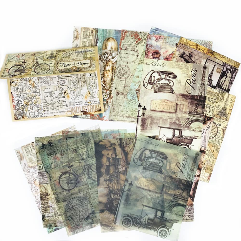 Amazon | 160枚 ヴィンテージジャーナリング スクラップブック資料用紙