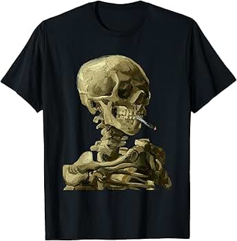 Amazon.com: Vincent Van Gogh Skull With Cigarette Skeleton T