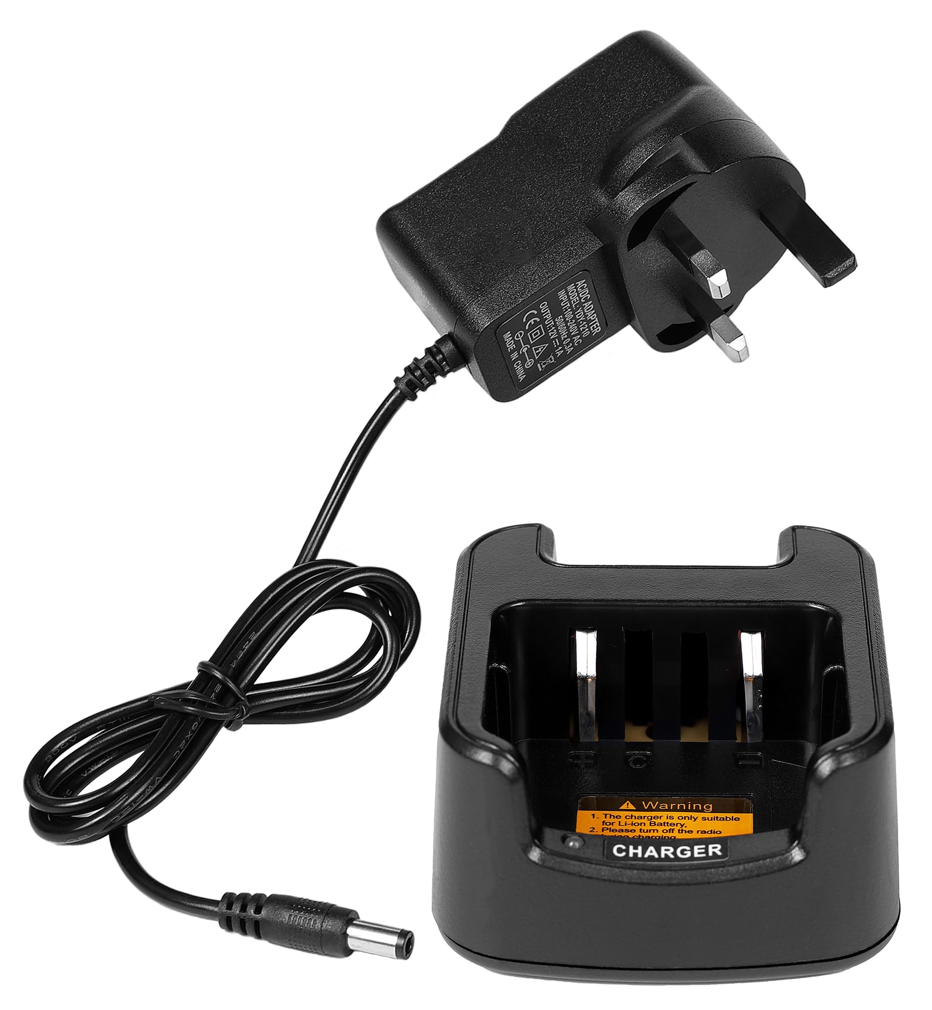 SUNDELY® Desktop Charger Compatible with HYT Hytera Radio TC-446S TC-500S TC-508 TC-510 TC-518 TC-580 TC-585 Walkie Talkie CH10L19 BL1301 BL1719 Battery Charging Dock Cradle Base Station - 1