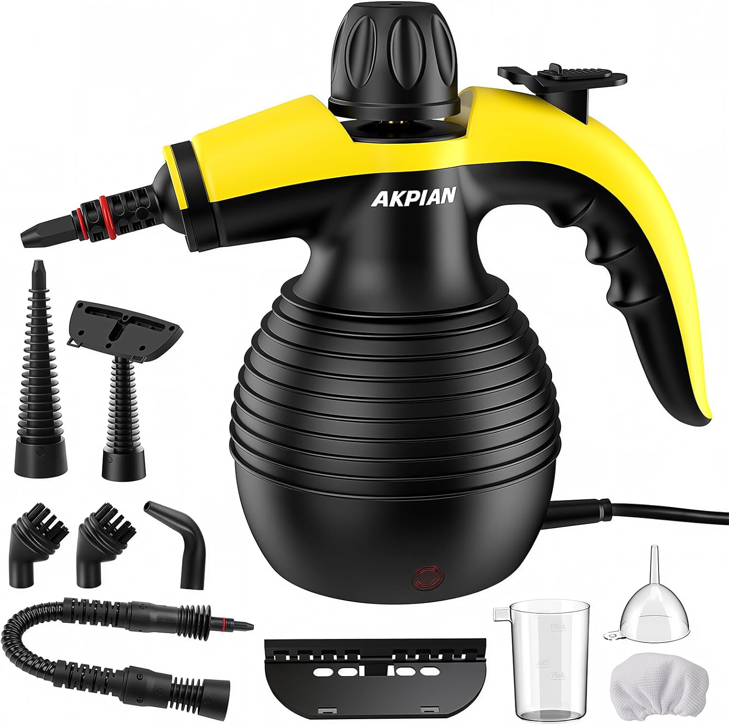 Handheld Steam Cleaner, 1050W Multipurpose Portable Steam Cleaner with 10 Accessories, Chemical-Free High Pressure Steamer for Tile, Grout, Floor, Kitchen, Bathroom, Car Interior, Windows