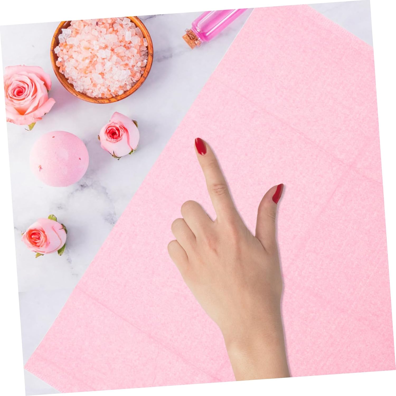 Mikinona Dispos. Nail Mat 125pcs Pink Nonwoven Mats Nail Pads Towels for Manicure
