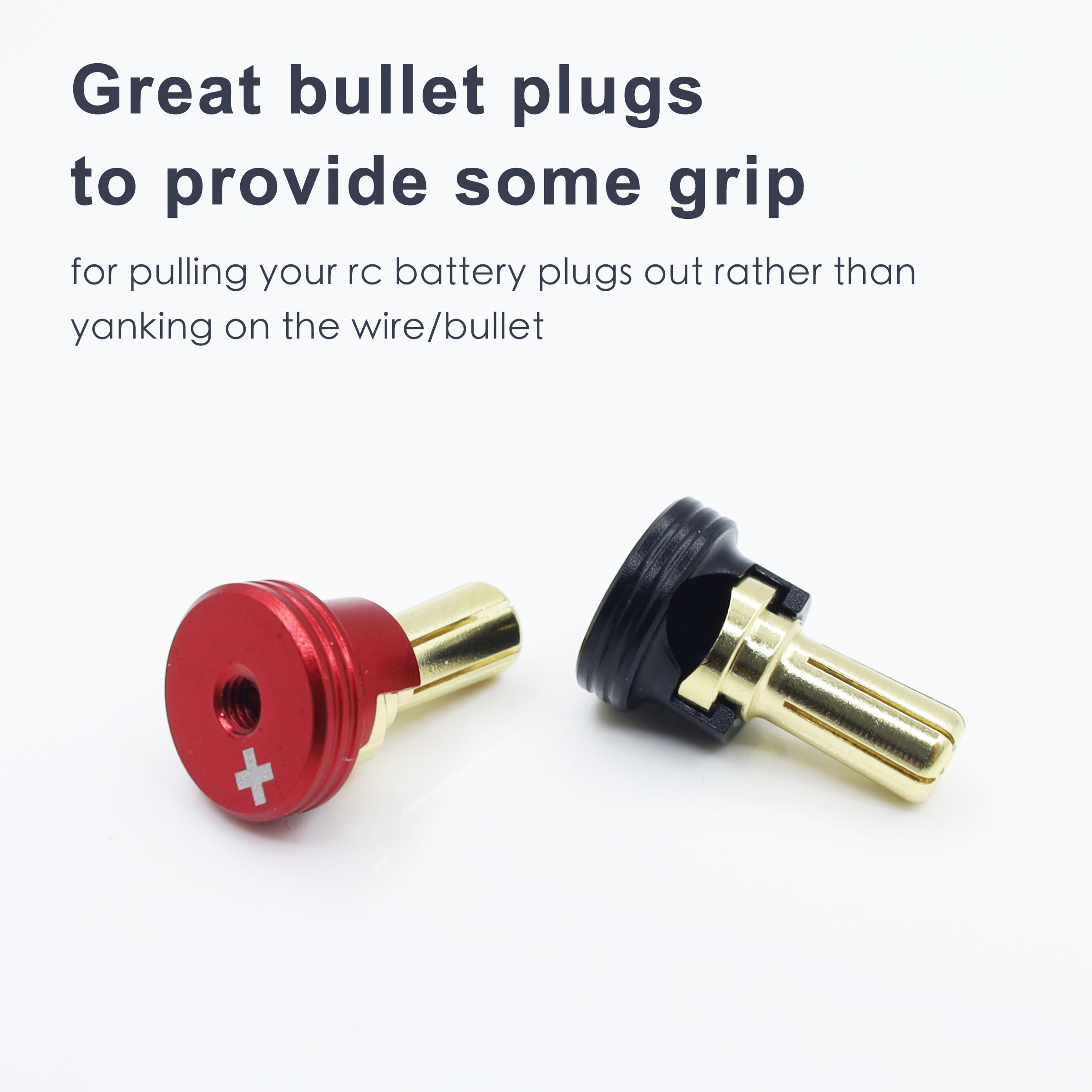 HOPLEX 1UP Racing 190433 Heatsink Bullet Plug Grips with 5mm Bullets for Electric Screwdriver(5mm)