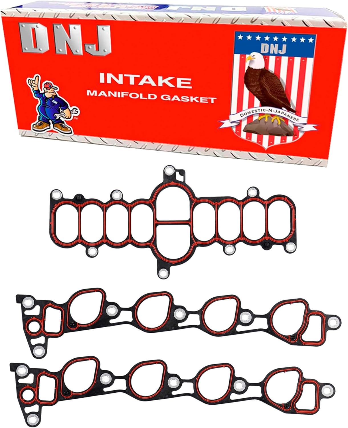 DNJ IG4149 Intake Manifold Gasket Set for 1997-1999 Ford E-150 Econoline, E-150 Econoline Club Wagon, E-250 Econoline 4.6L-5.4L V8 16V SOHC 281cid