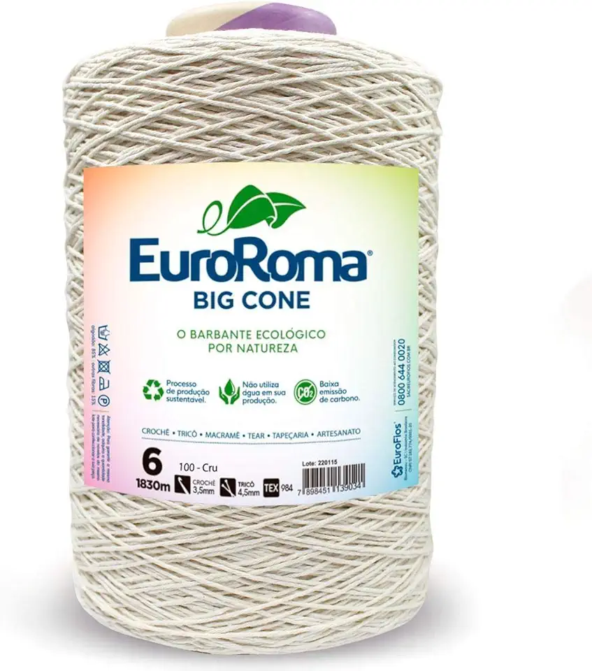 Barbante Big Cone Crú nº 6 c/ 1,8kg - EuroRoma