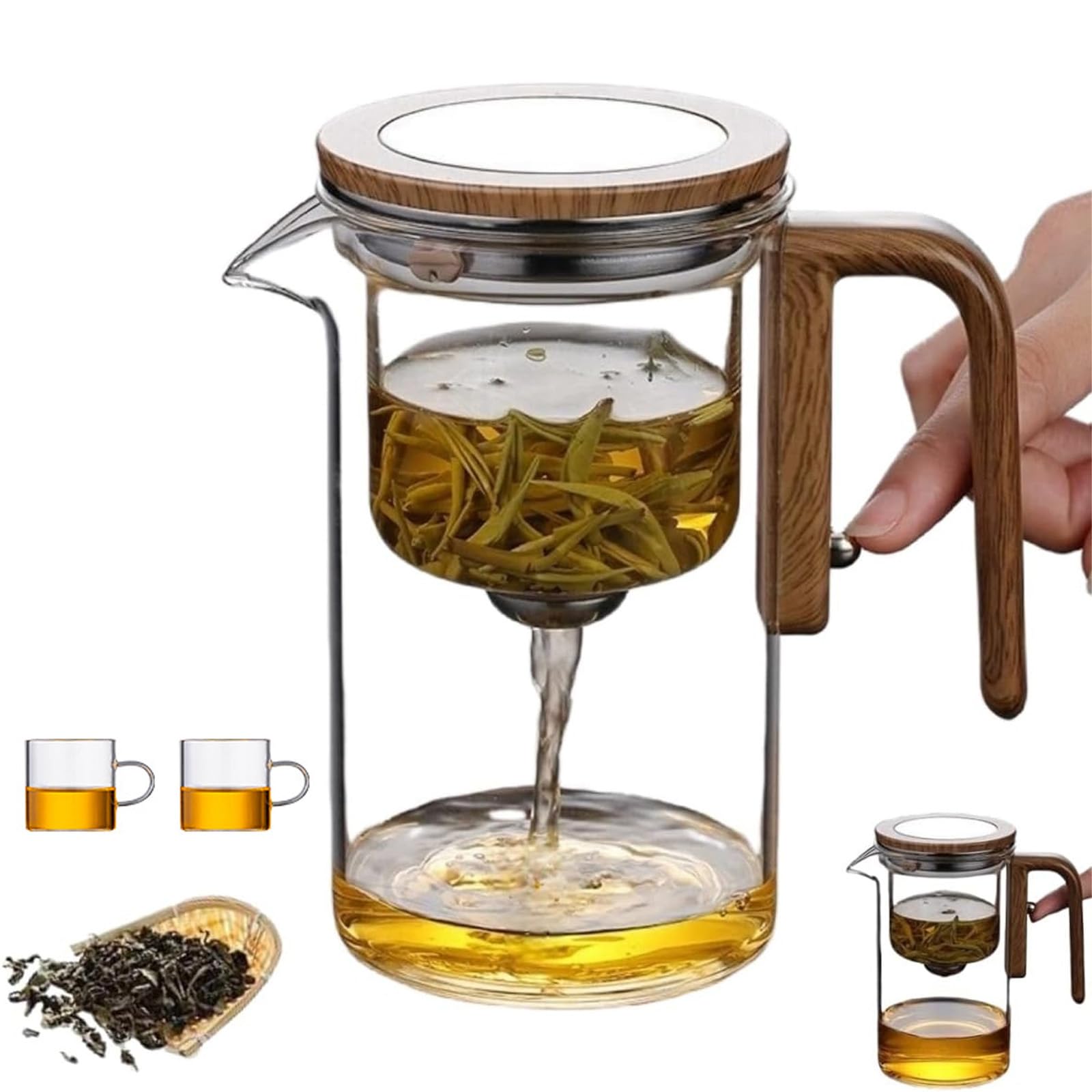Tetera de vidrio Enchanti de 600 ml: infusiones perfectas sin amargor