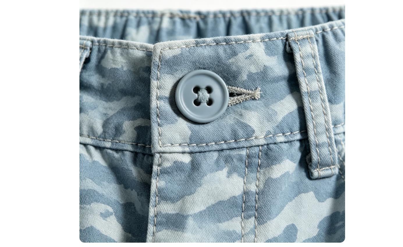 Pantaloncini cargo da uomo mimetici, da lavoro, con diverse tasche