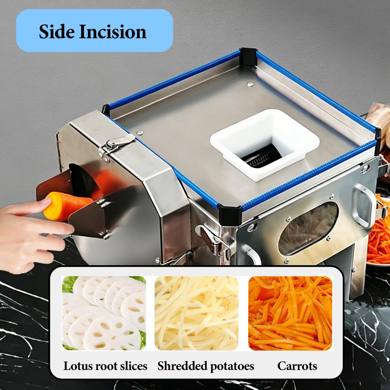 Affettatrice per Carne Professionale, affettatrice per Verdure e affettatrice per Carne Professionale, in Acciaio Inossidabile, per ristoranti e cucine domestiche, 3,5 mm,2.5mm