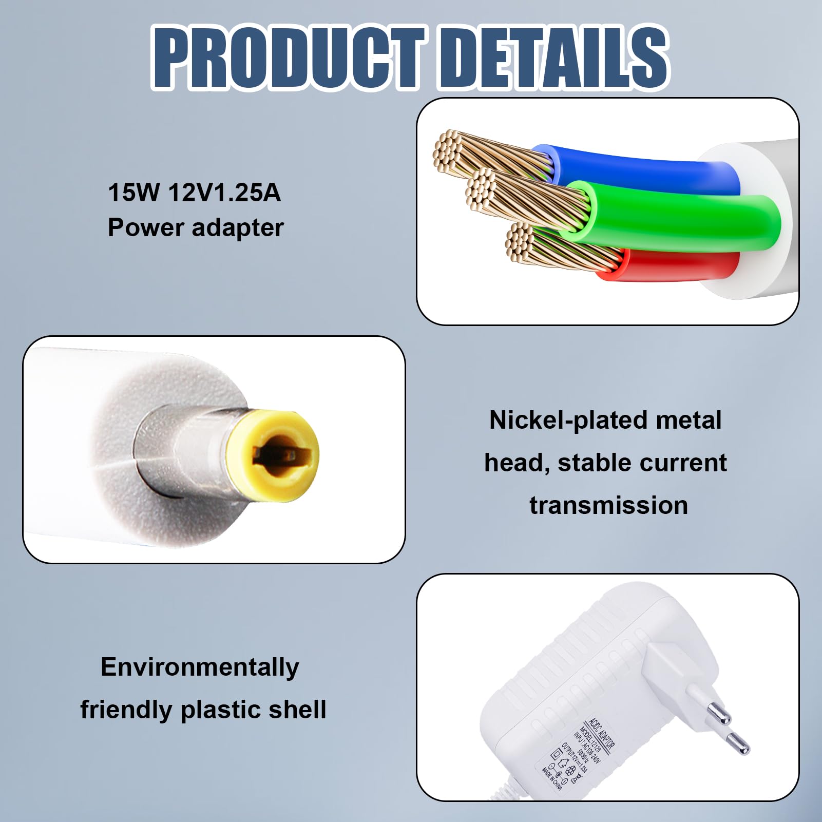 Alexa Echo Show Caricabatterie Da 15 W Per Amazon Echo Pop (modello Più Recente) Adattatore Di Alimentazione 12 V 1,25 A Per Echo Dot 3a/4a, Echo Show 5 (2a Generazione) Cavo Di - Foto 2