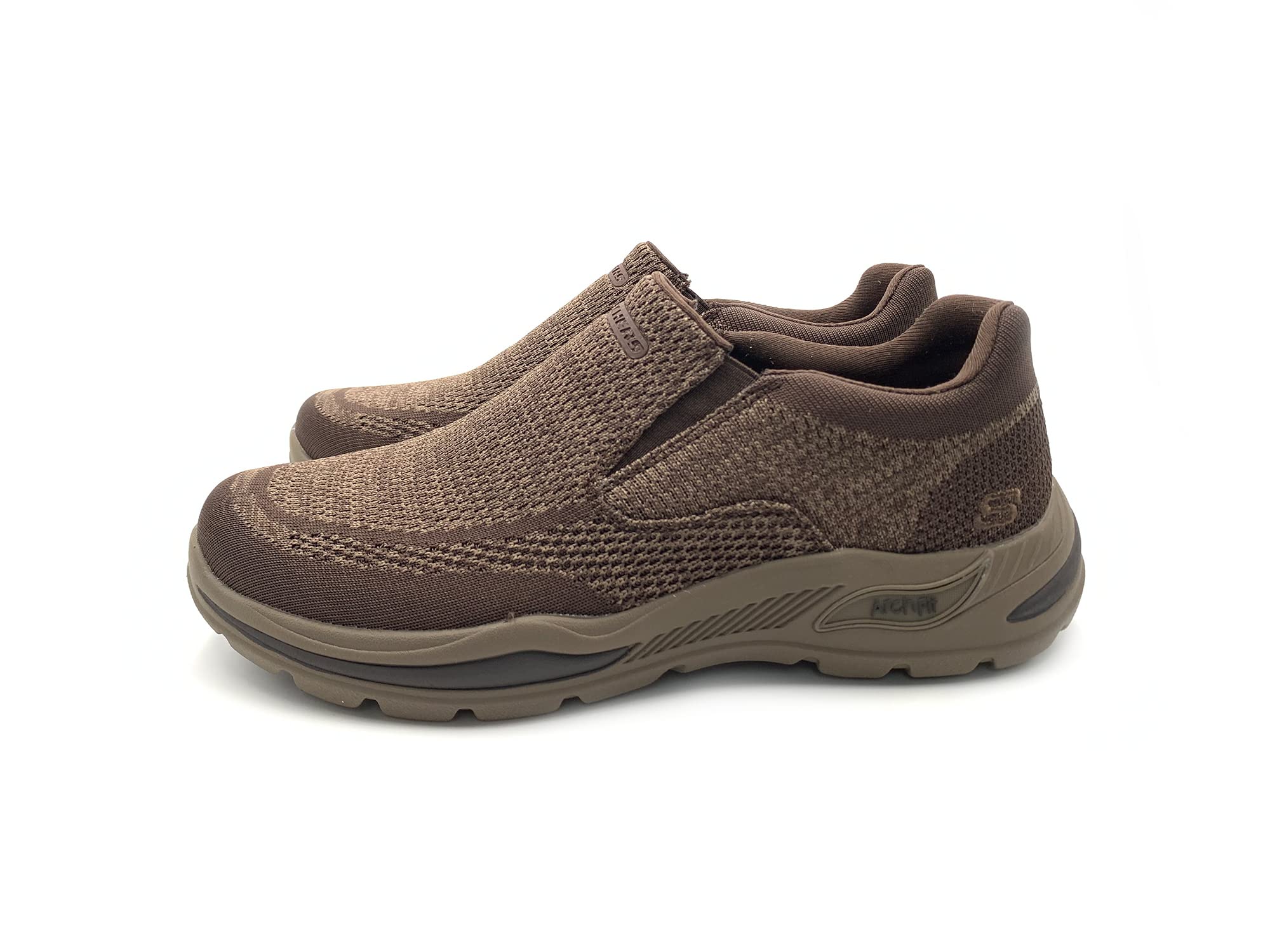 Skechers Arch Fit Motley-Vaseo, Zapatillas Hombre, Brown Knitted Mesh, 43 EU