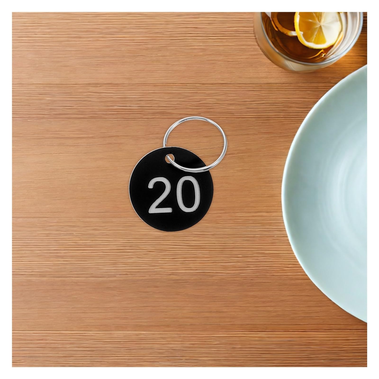 Lot de 100 étiquettes d'identification rondes en plastique de 1 à 100 pour vestiaire, clés, casiers, tables, cafés, restaurants pour restaurant, café, casier, hôtel