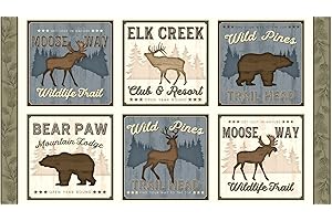 Wilmington Prints Wildlife Trail 24" Wildlife Block Panel Multi Fabric - Create Stunning Wildlife-Themed Projects