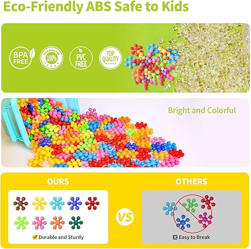 Miniatura 6 de CPSYUB Juego de discos de construcción entrelazados 200 bloques de construcción de vástago para niños de 4 a 8 años juguetes educativos para el aula