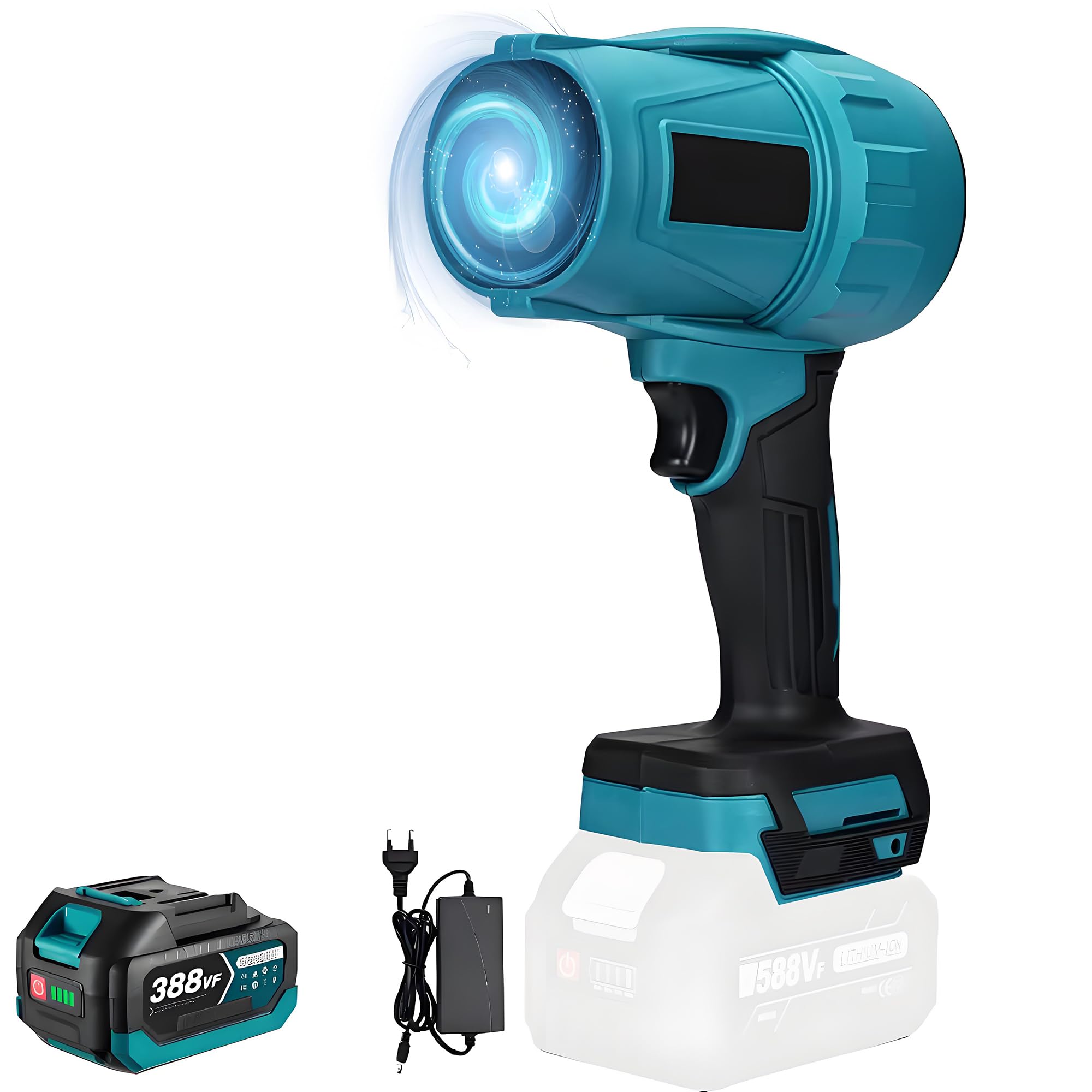 Soffiatore Per Foglie A Batteria 250 Km/h - 2 Batterie 3A, Leggero E Potente Per Giardino E Esterni - Foto 10