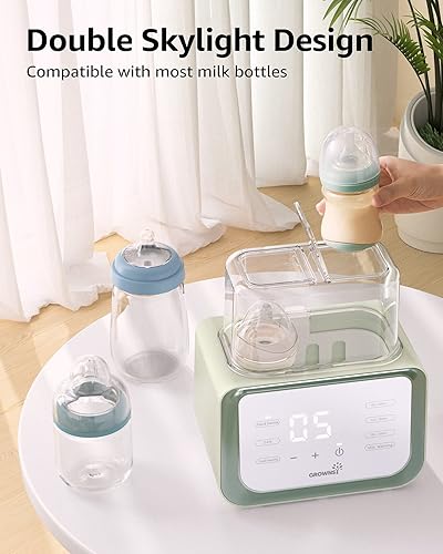 Miniatura 7 de Calentador de biberones para bebé, Grownsy calentador de leche rápido 8 en 1 con temporizador para leche materna o fórmula, se ajusta a 2 biberones