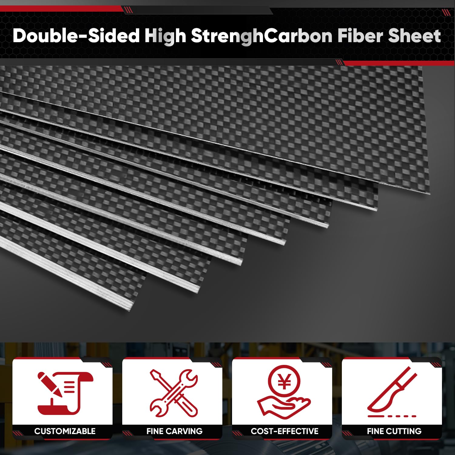 3K Carbon Fiber Sheet - Matte Black -6