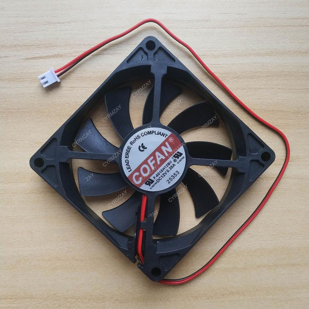 Ventola PC 80mm 2 Pin Con Grande Flusso D'Aria – 12V 0.35A Per Dissipazione Calore Computer, Schede Grafiche, Server
