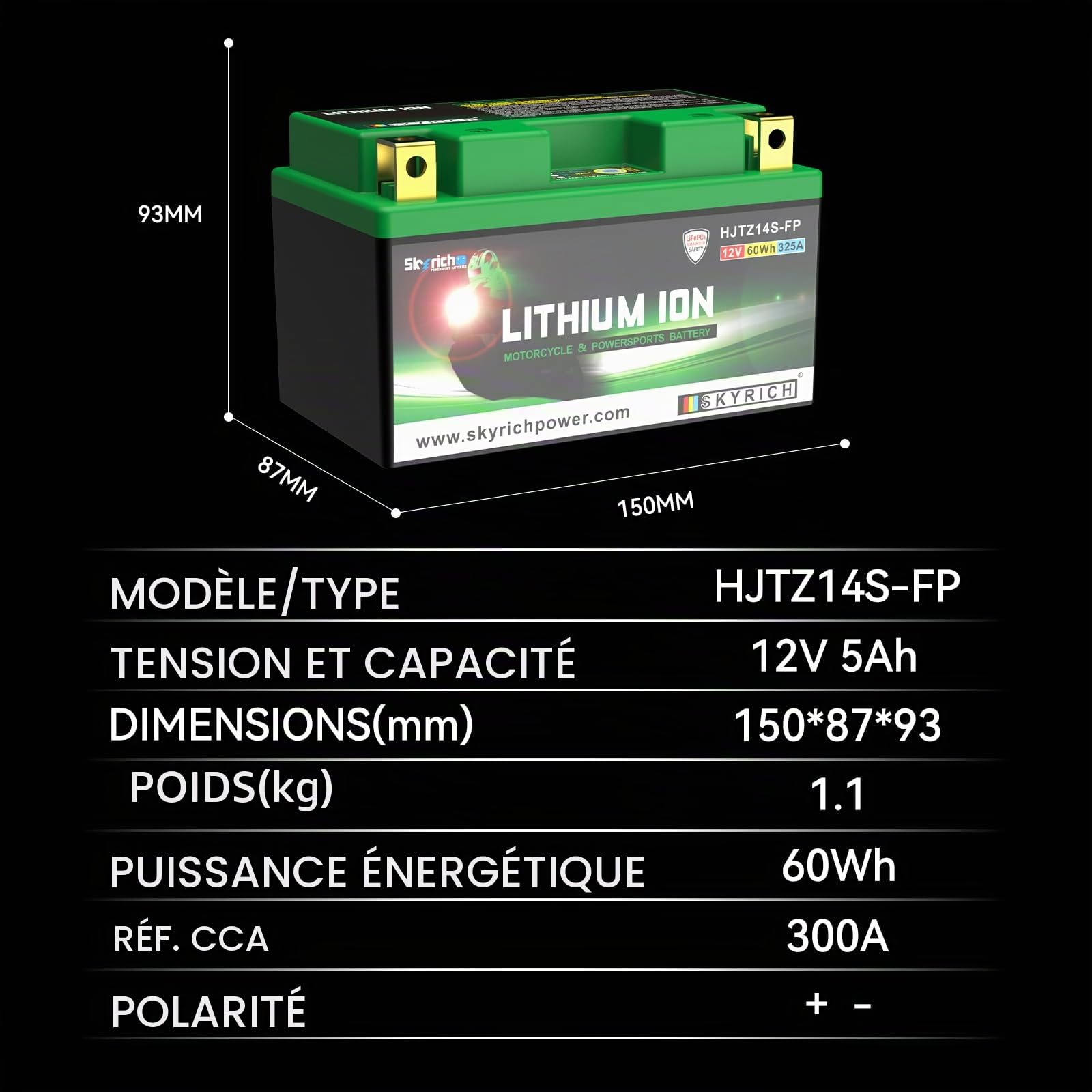 Batterie Skyrich Lithium HJTZ14S-FP