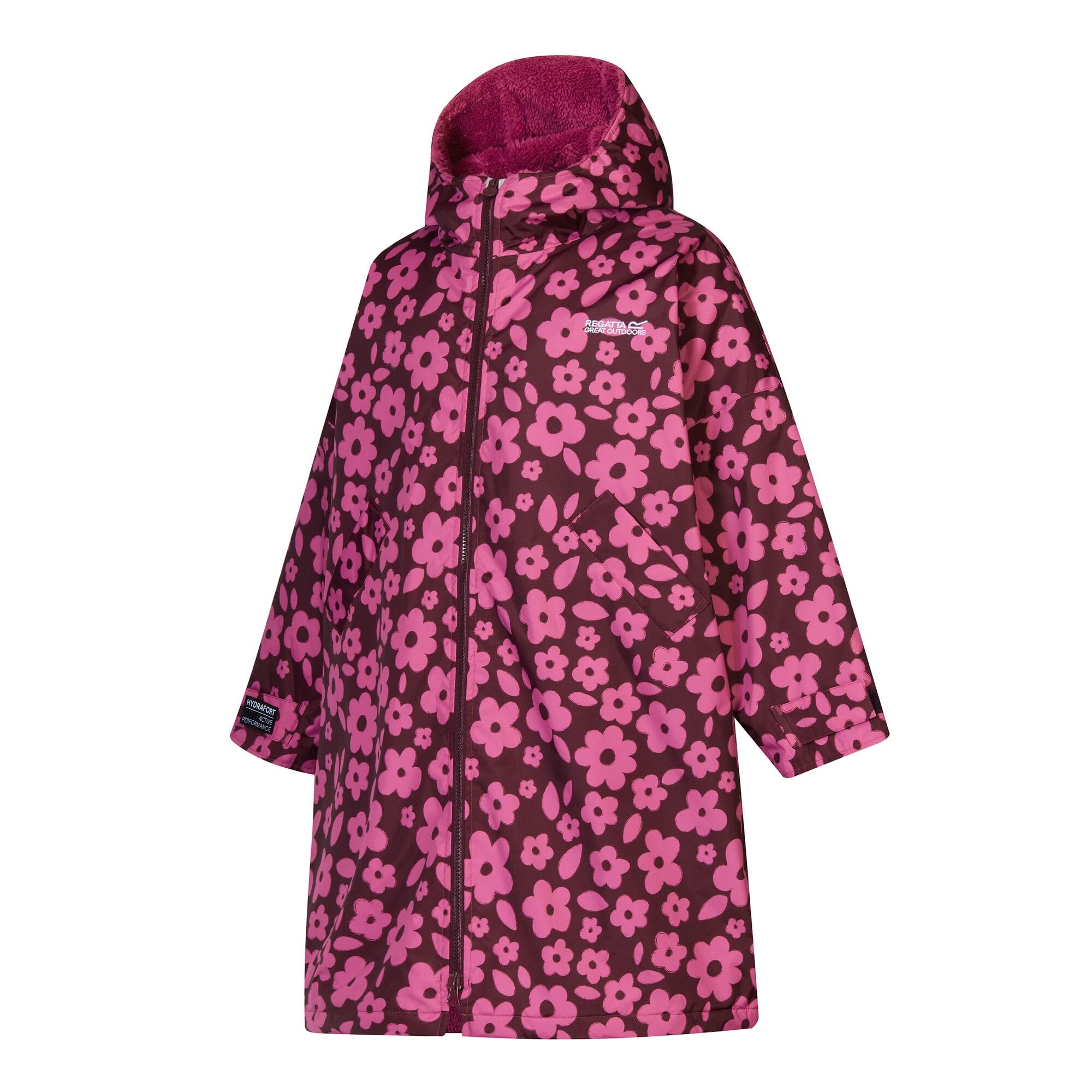 Regatta Unisex Kids Fig/Violet Floral Kids Waterproof Changing Robe