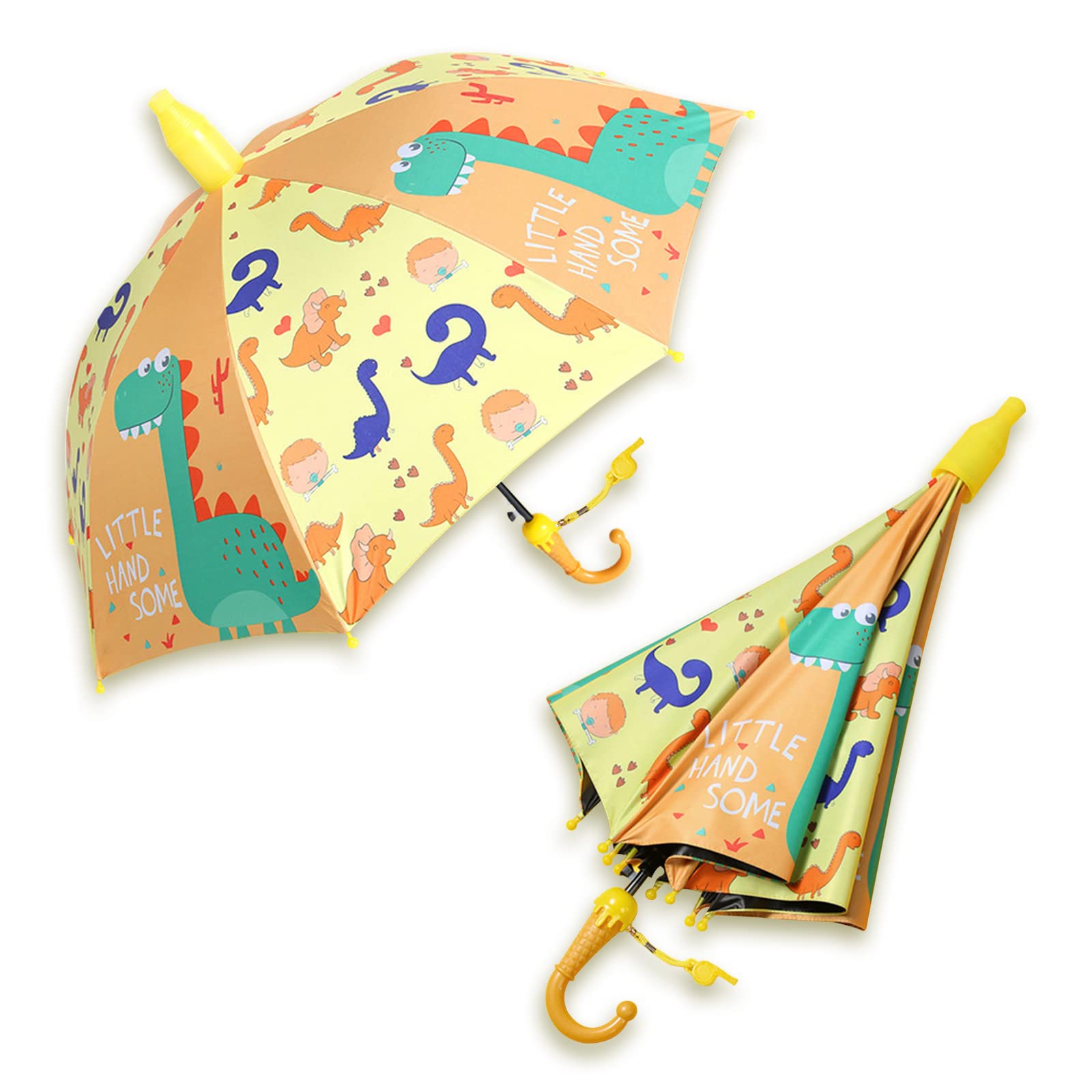 Umbrella for Men, Women, Kids with Whistle, Girls, Boys Umberallas for Rain Windproof Umbrella with Cover Large Long & Non-Foldable Umbrella (Yellow)-image-27