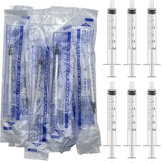 40 Pcs 3ml 3cc Pipette Syringe with Luer Slip Tip No Needle Pipette Individually Sealed for Pets Oral, Refilling, Oil or Glue Applicator, Measuring or Transfering Tiny Amount of Liquids, Without Cap