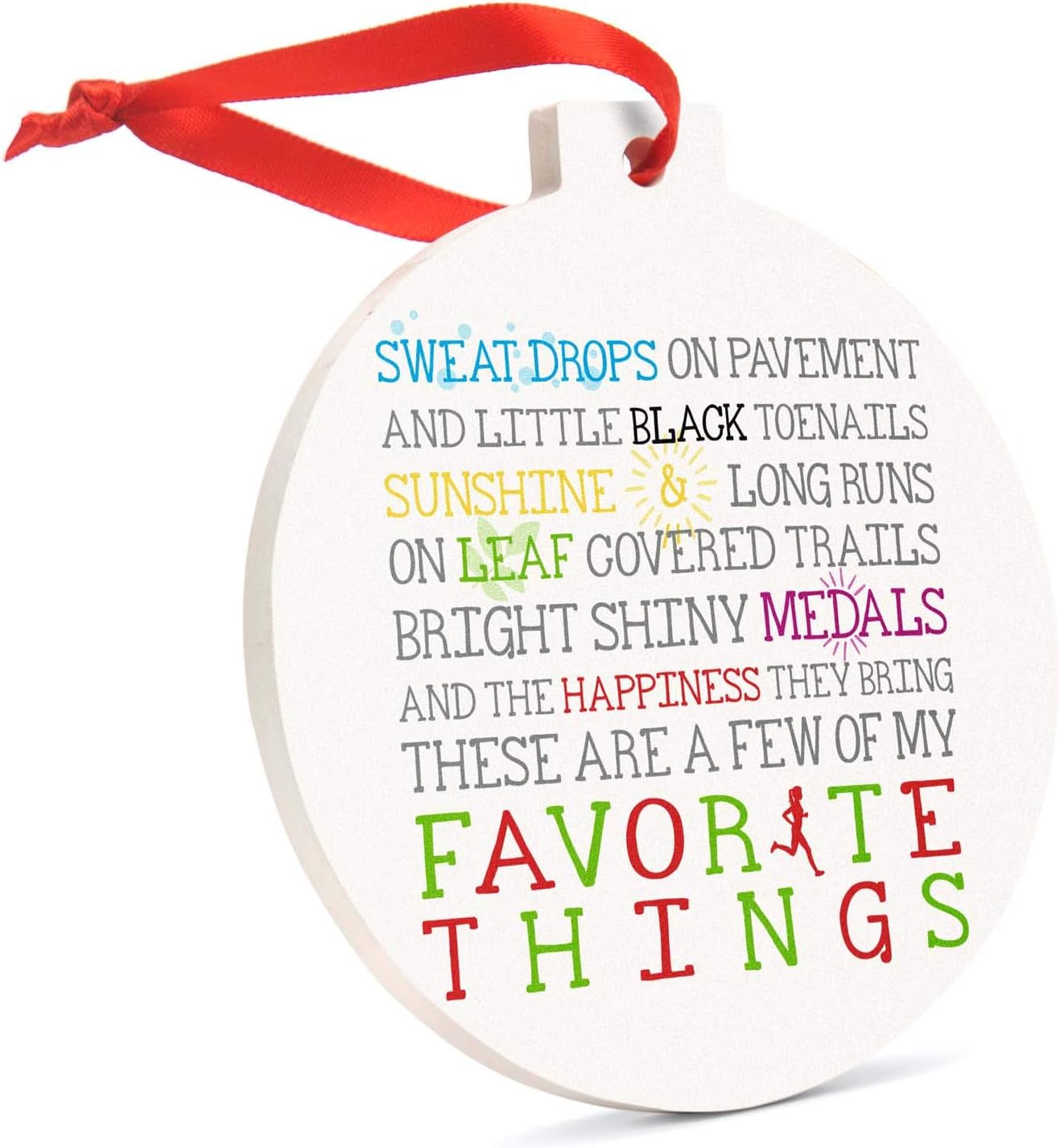 Gone for a Run Running Round Ceramic Ornament | Favorite Things