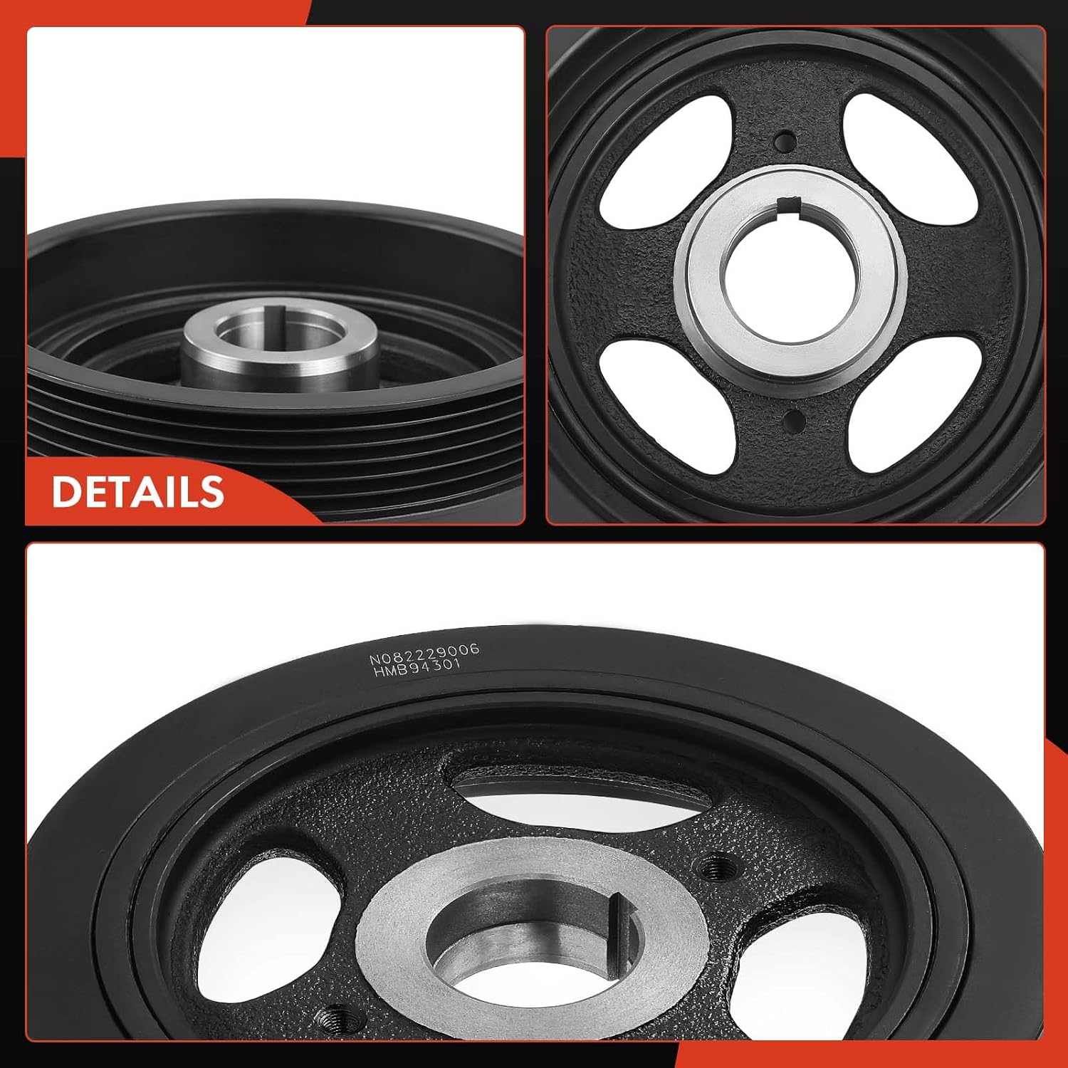 A-Premium Engine Harmonic Balancer Crankshaft Pulley Compatible with Nissan Altima 2002-2013, Frontier 2005-2012, Sentra 2002-2012 & Suzuki Equator 2009-2012, DOHC L4 2.5L, for# 123038J000, 12303JA00A