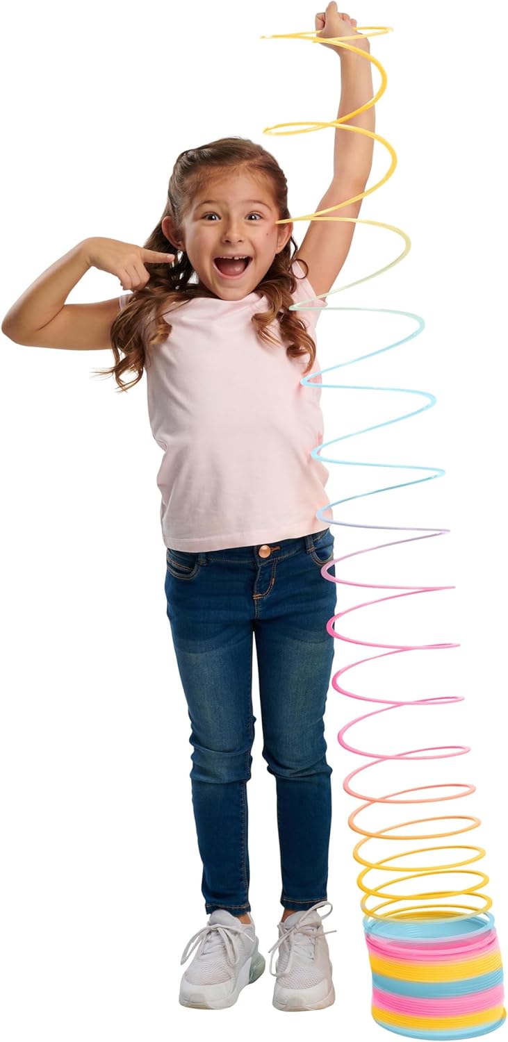 Slinky Extreme Rainbow, Large Plastic Fidget Toy, 9-inch Tall, 7-inch Wide, Retro Spring Toy, Kids Toys for Ages 5 Up by Just Play (Pack of 2)