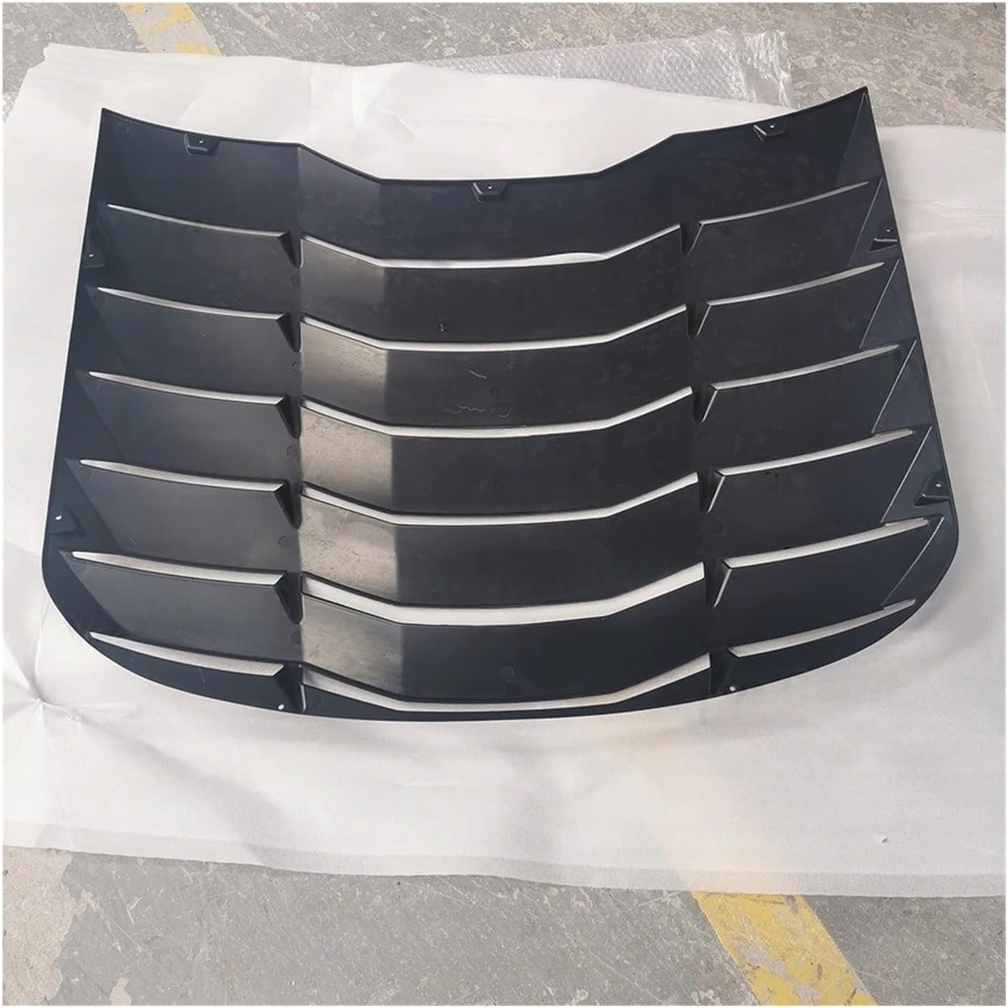 ABS Black Material Rear Window Decorative Louver Compatible for Ford Mustang 2015-2020 Air Outlet Diffuser Shutter Grill Covers Frame(ABS Gloss Black)