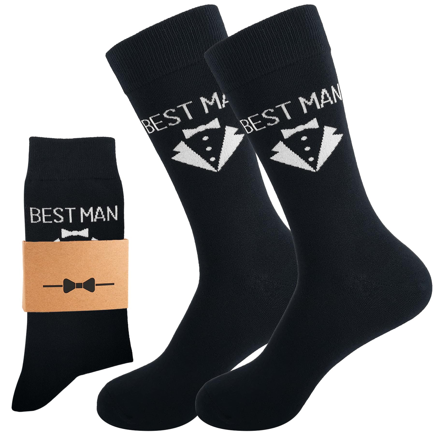 Paquete de regalo de calcetines de boda para hombre, calcetines de vestir para novio