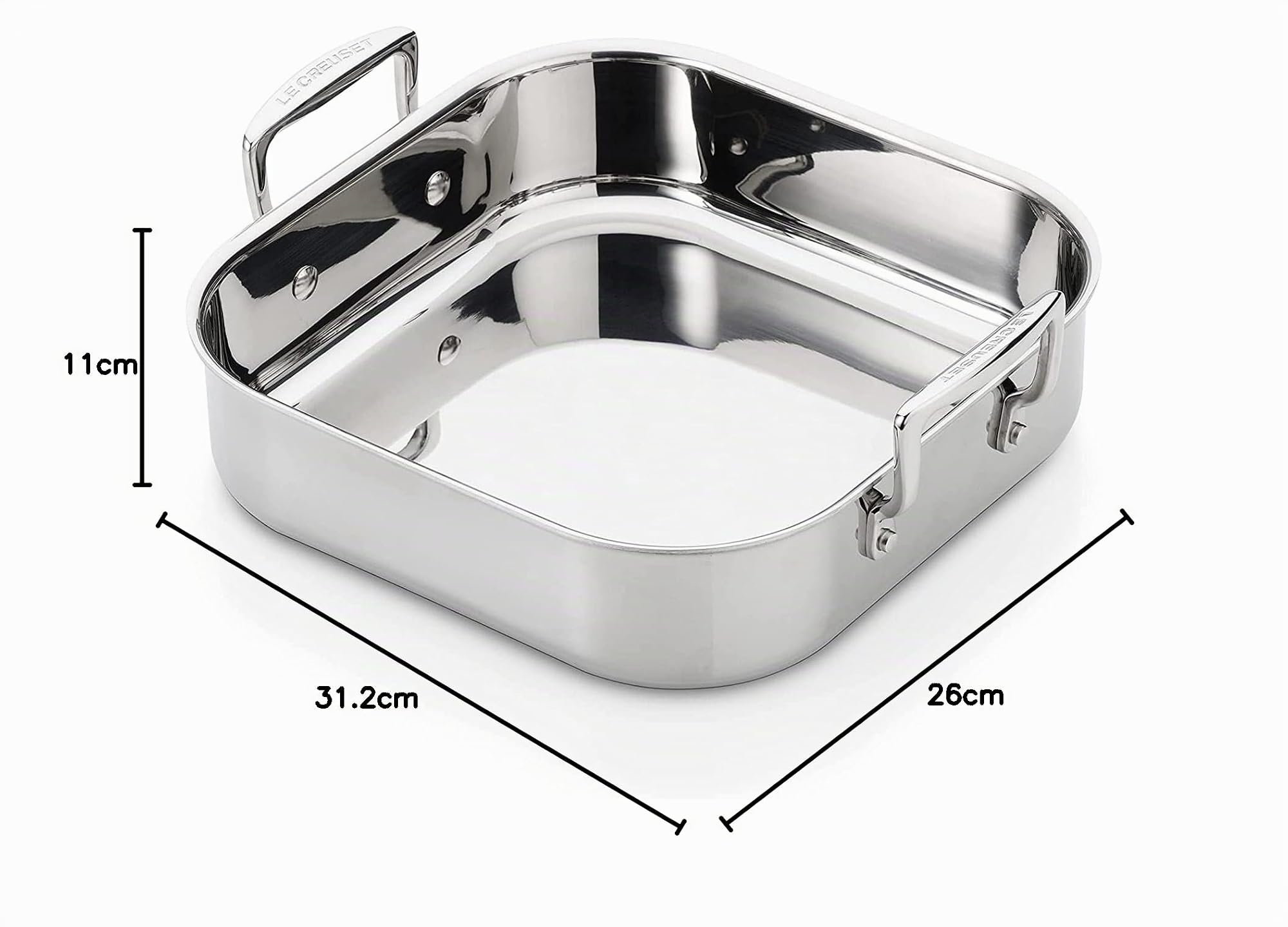 Le Creuset Quadratische Bratreine aus 3-ply Edelstahl, 26 cm, 96106026000000