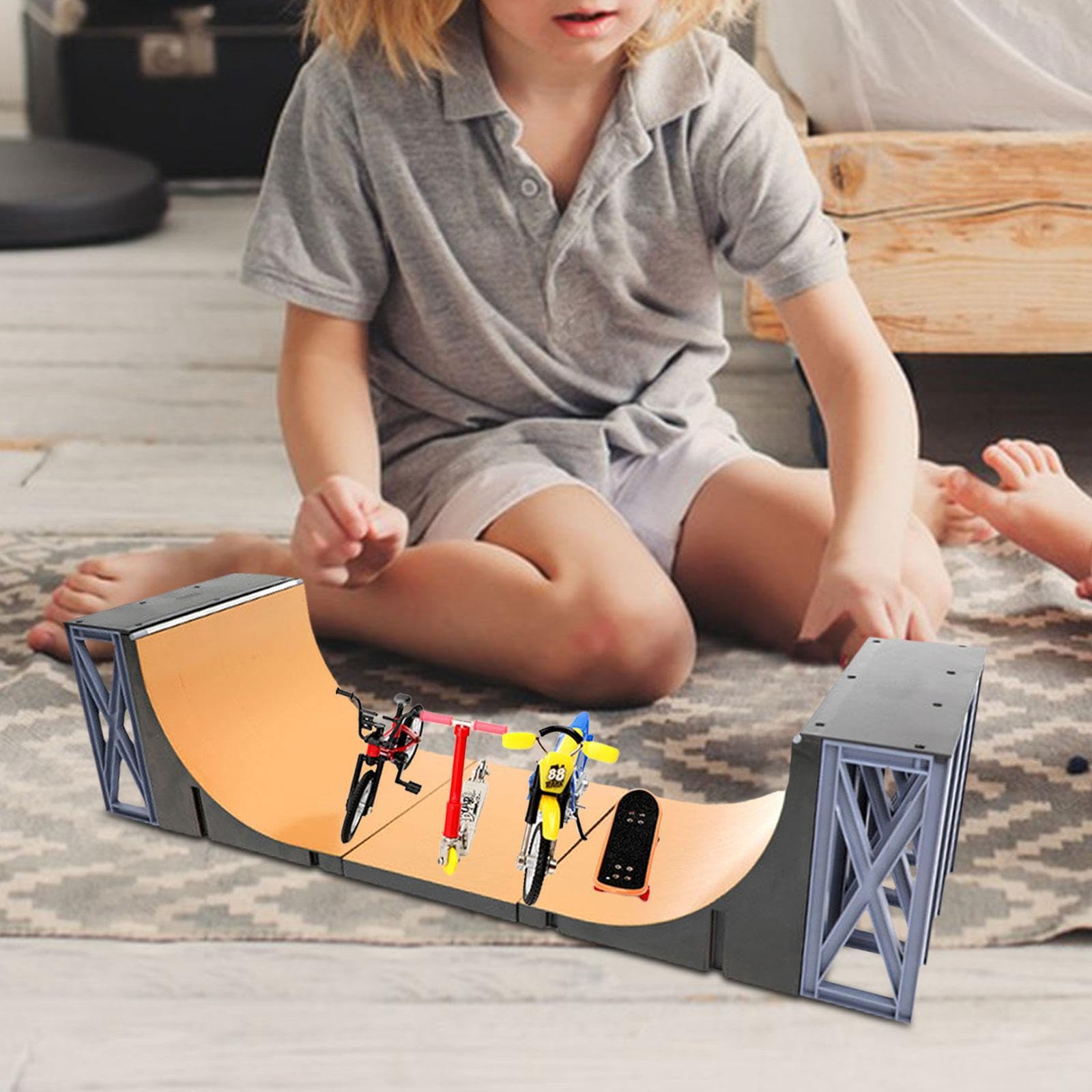 Rampes de Mini-Skateboard pour Les Doigts - Idée pour Les Enfants - Activités de Mini-Skate et de vélo sur Les Doigts - Jouet pour Enfants