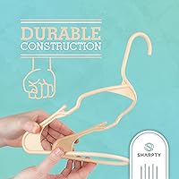 Vista 2 de Sharpty Perchas de Plástico Perchas para Ropa para Ropa, Armario, Abrigos y Camisas - Con Muescas, Duraderas, Gruesas, Resistentes y que Ahorran