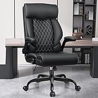 Vista 1 de Silla ejecutiva de oficina de respaldo alto - Escritorio ergonómico para computadora con función de balanceo, de cuero para gerencia