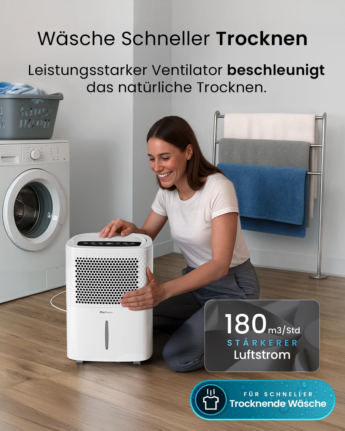 4 robuste Schwenkräder für einfaches Bewegen zwischen Räumen