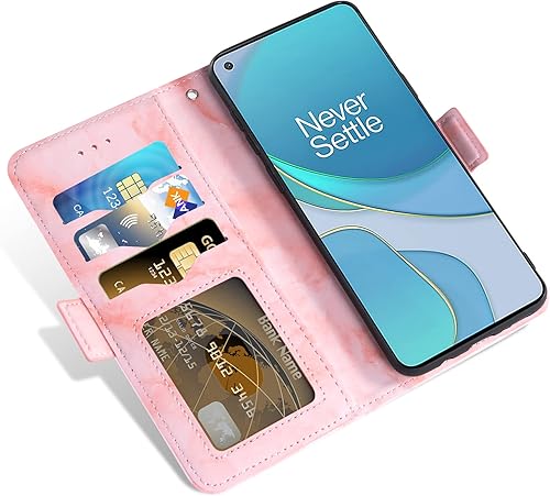 Miniatura 4 de Asuwish Funda compatible con OnePlus 8T OnePlus8T Plus 9R 5G y protector de pantalla de vidrio, tarjetero con ranura para tarjetero, funda de mármol