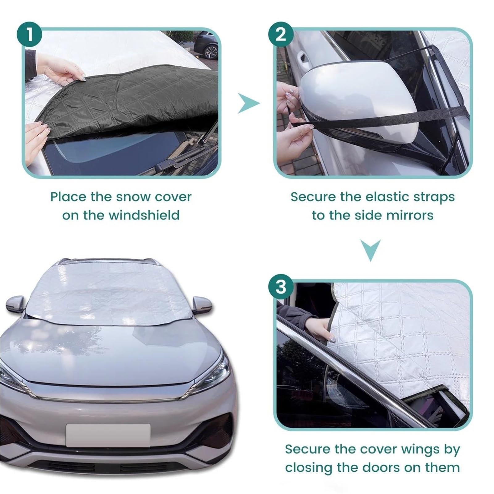 Copinverno Ertura per Parabrezza Auto Coperture per Parabrezza di Protezione Invernale per Auto