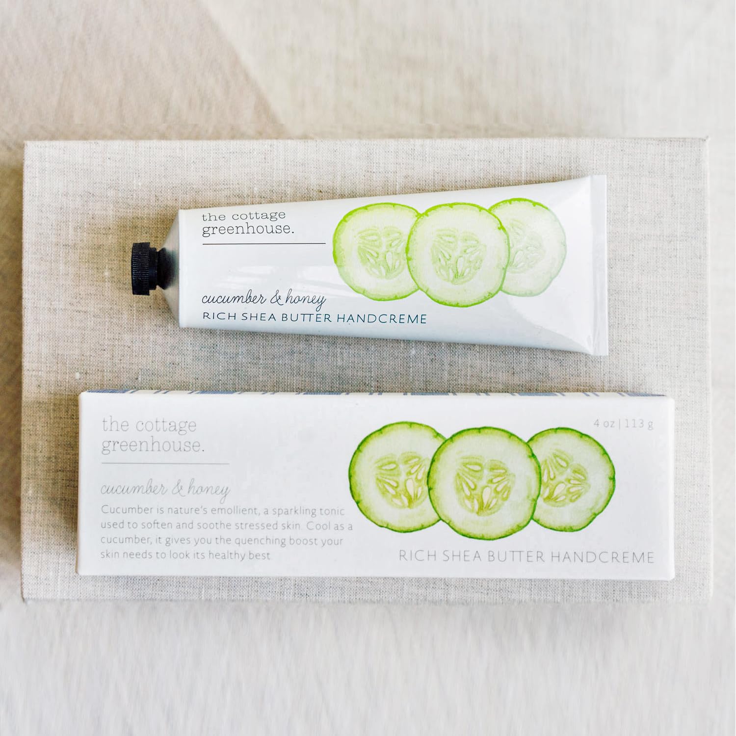 The Cottage Greenhouse Rich Shea Butter Handcreme - ogórek i miód dla unisex krem 4 uncje