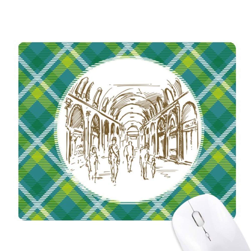 Tapis de souris croquis du paysage historique schéma réseaux verte pour ordinateur de bureau - 6