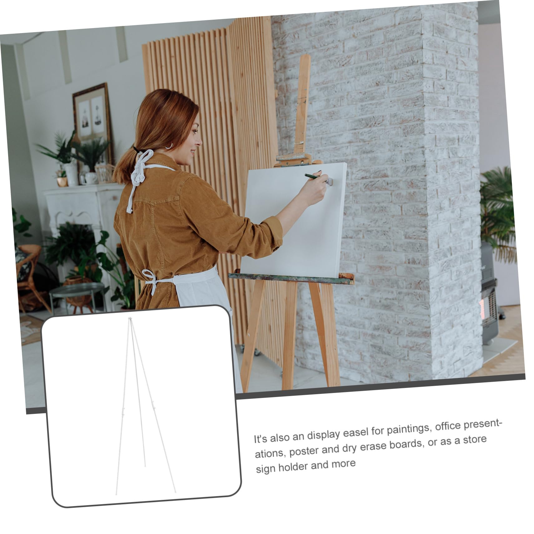 Caballete de Exhibición Plegable de Metal para Pinturas | Lienzo, Uso Sobremesa Suelo, Estructura Estable y Formato Multifunción
