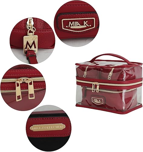 Miniatura 7 de MKF 4PCS elegante bolsa de cosméticos portátil maquillaje viaje organizador caso, Emma Coñac Negro