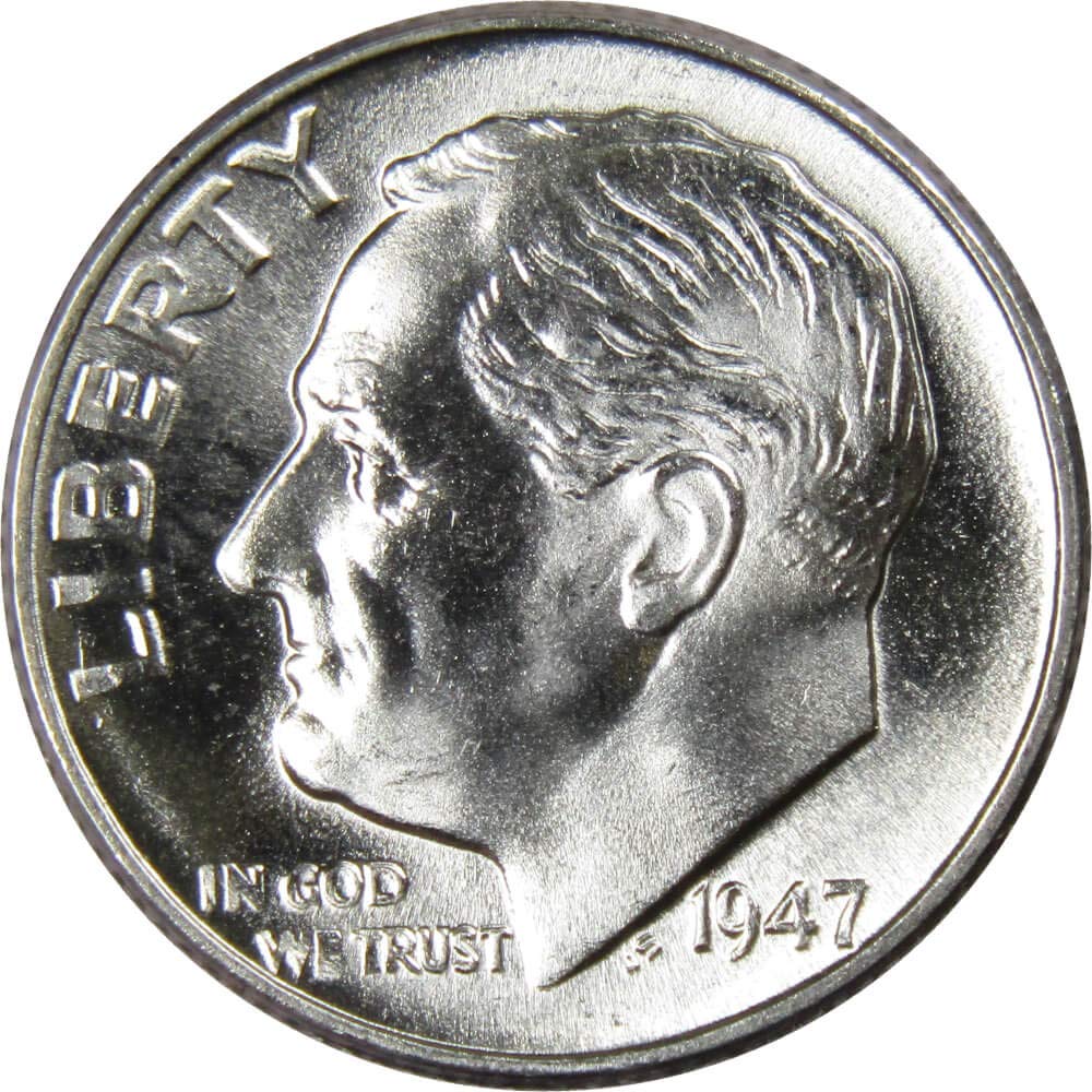 1947 Roosevelt Dime BU Uncirculated Mint State 90% Silver 10c US Coin