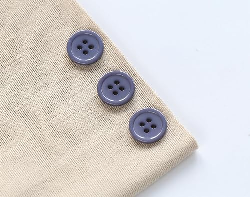 Miniatura 3 de GANSSIA 160 botones de costura de 58 pulgadas (0.591 in) para ropa, botones de color gris oscuro, botones de color gris oscuro, manualidades,