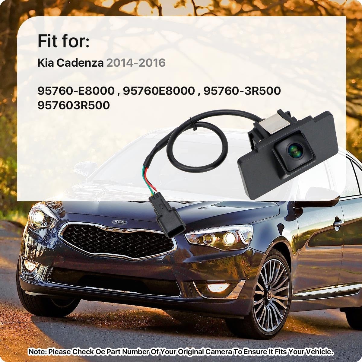 95760-E8000 Rear View Camera Replacement for Kia Cadenza 2014-2016, OE Backup Cam Replaces 95760E8000, 95760-3R500, 957603R500 by GreenYi