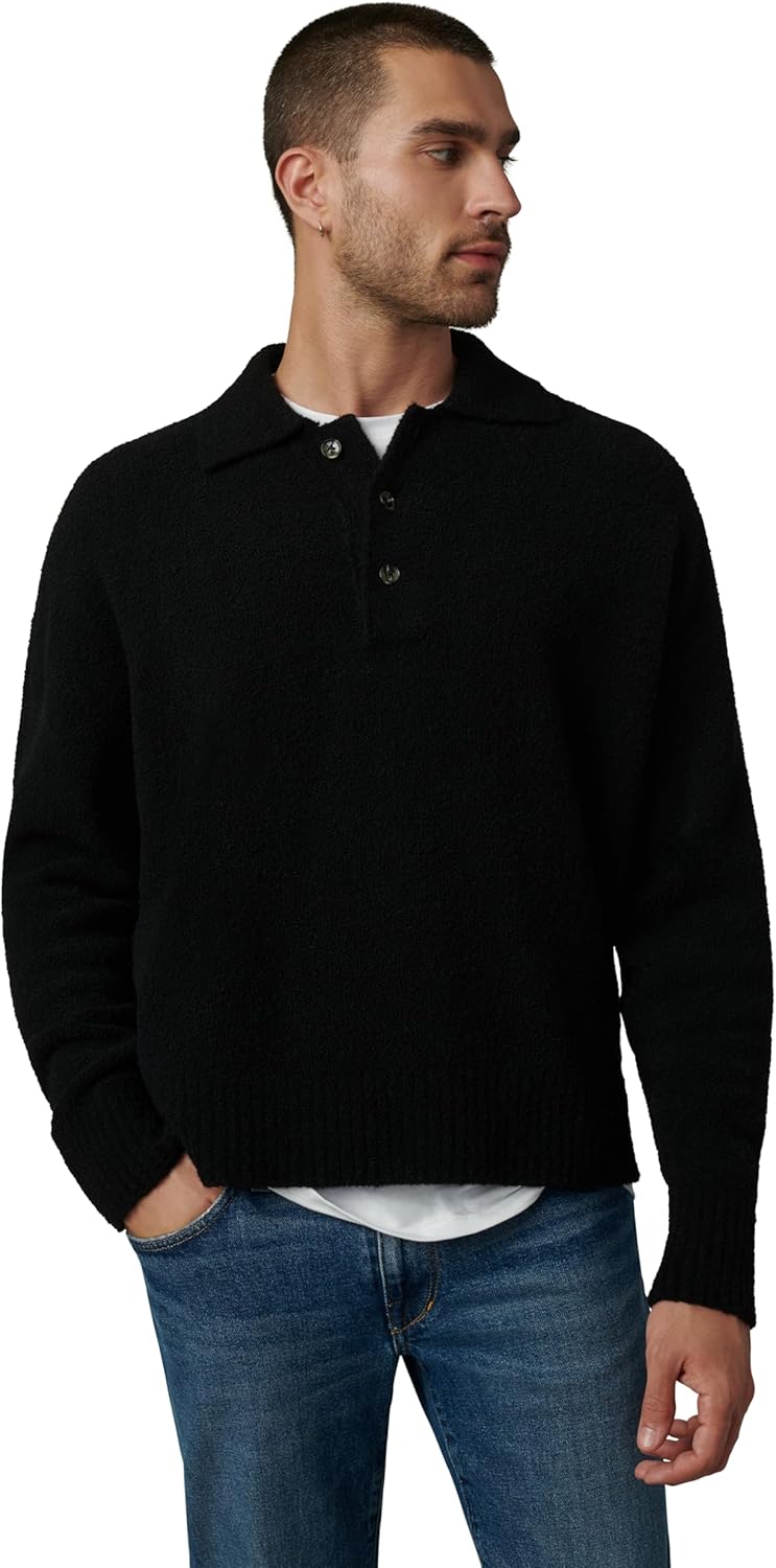 Joe's Jeans Mens Polo Long Sleeve Sweater