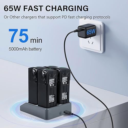 Miniatura 3 de STARTRC Mavic - Cargador de batería LCD de 3 vías, concentrador de carga, carga de tres baterías para DJI Malic 3 Classic, Malic 3 Cine, Mavic 3 Pro