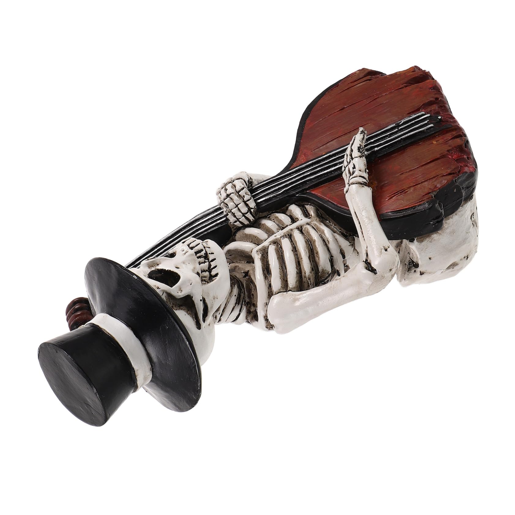 Décoration de crâne et squelette avec violon figurine Halloween maison