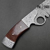 Vista 8 de PAL 2000 KNIVES Cuchillo Bowie de acero de Damasco hecho a mano de 13 pulgadas - Mango de micarta con refuerzos de acero de Damasco 1094