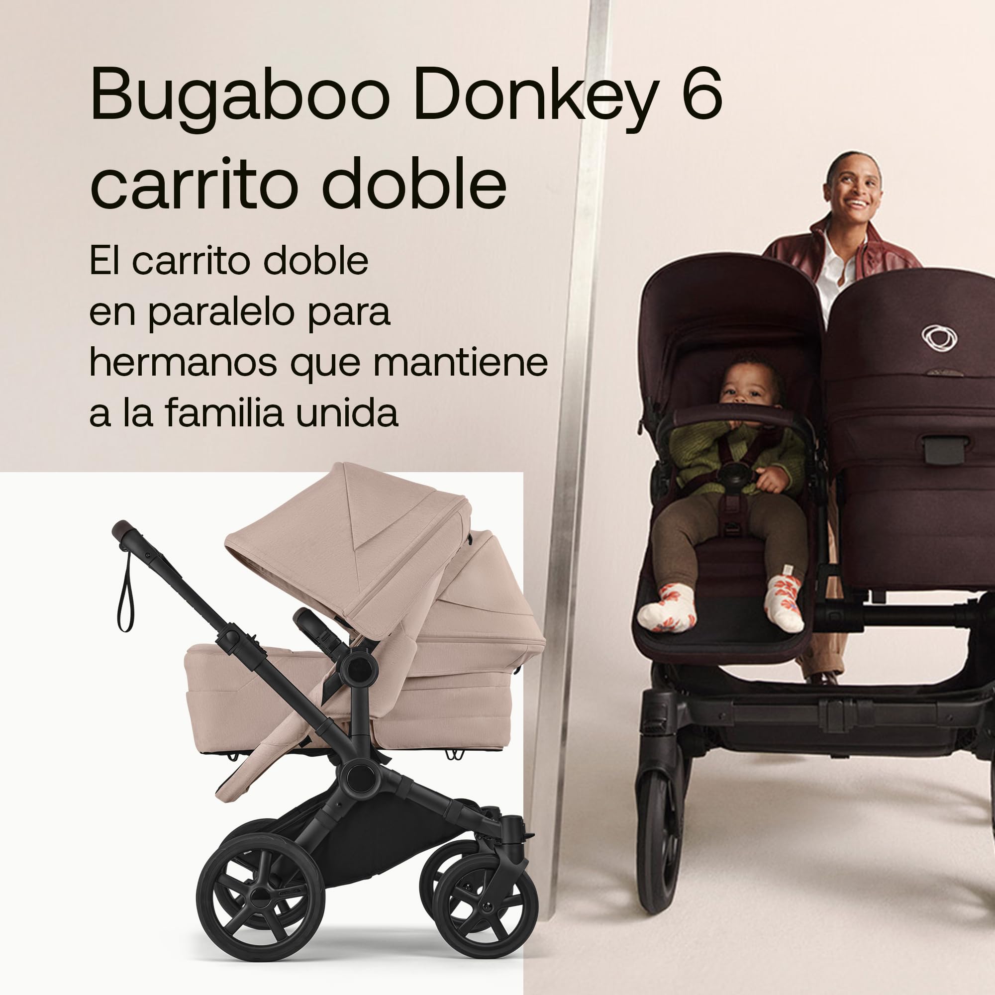 Bugaboo Donkey 6 carrito doble pack de extensión, con silla reversible