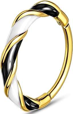 Melighting 20G Colorful Nose Ring Hoop, 7/8 mm Gold Nose Piercing Jewelry Stainless Steel 316L, Cute Hinged Segment Clicker Lobe Helix Cartilage Piercing for Women Daily Wear